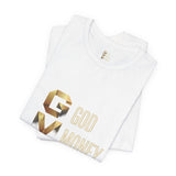 GVP 'God Money Power' Graphic Tee – Gold Lettering Christian Streetwear