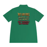 Faith & Hustle Polo — "Put God First, Hustle for the Money, Put Yourself in Power" Sport Shirt