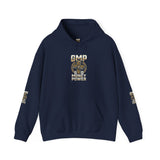 Money Power Hoodie — Gold Coin Stack Graphic Hooded Sweatshirt