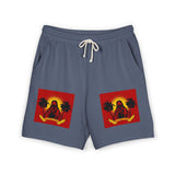 Fleece Sweat Shorts — Tropical Sunset Graphic