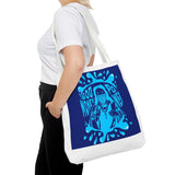 Blue 'God, Money, Power' Graphic Tote Bag – Spiritual Streetwear AOP