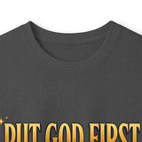 Long Sleeve Tee — "Put God First, Hustle for the Money, Put Yourself in Power" Inspirational Christian Tee