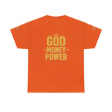 GMP "God Money Power" Tee - Gold Logo Graphic T-Shirt