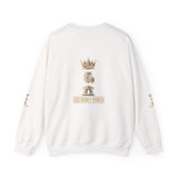 Crewneck Sweatshirt — "God Money Power" Crown & Coin Graphic