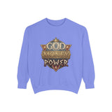 God Money Power Sweatshirt - Vintage Crest Graphic Crewneck