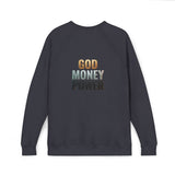 God Money Power Sweatshirt — Inspirational Graphic Raglan Crewneck