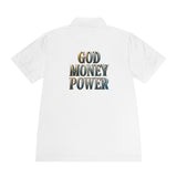 God Money Power Polo — Men's Religious Statement Sport Shirt