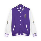 Letterman Jacket - "GOD MONEY POWER" Graphic Varsity Jacket with Chest Logo