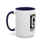 GMP 'God Money Power' Accent Coffee Mug – Bold Black Logo 11/15oz