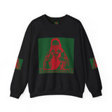 Crewneck Sweatshirt — Vintage Tarot Priestess Graphic (Green & Red)