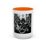 Angel Of Death- Gothic Grim Reaper & Serpent Accent Coffee Mug — Dark Fantasy Skull Art