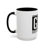 GMP 'God Money Power' Accent Coffee Mug – Bold Black Logo 11/15oz