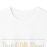 Inspirational Faith Hustle Long Sleeve Tee — “Put GOD First, Hustle For The MONEY, Put Yourself In POWER”