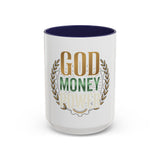 Coffee Mug — "God Money Power" Inspirational Accent Mug (11/15 oz)