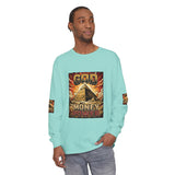 Long Sleeve T‑Shirt — "God Money Power" Pyramid Graphic