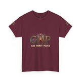 GMP "God Manly Power" Graphic Tee — Bold Logo Cotton Shirt