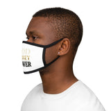 Face Mask — GOD MONEY POWER Gold Text Protective Cloth Mask