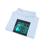 God, Money & Power Hoodie — Neon Retro Graphic Pullover