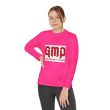 God Money Power (GMP) Youth Long Sleeve Tee — Red Logo Athletic Shirt