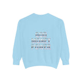 Graphic Sweatshirt - "God Money Power" Blue Retro Streetwear Crewneck
