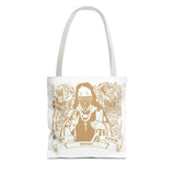 Gold Saint Mary Illustration Tote Bag — Bad Money Power Graphic Tote