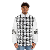 God Money Power Puffer Jacket — Graphic All-Over Print Jacket
