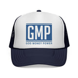 GMP Trucker Cap — "God Money Power" Retro Logo Mesh Hat
