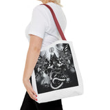 Angel Of Death Gothic Angel & Serpent Art Tote Bag – Dark Mystic Graphic Carryall