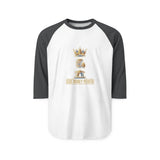 Raglan Shirt — Gold Crown 'God Money Power' Graphic Baseball Tee