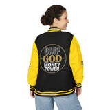 Letterman Jacket — GMP GOD Money Power Red & White Varsity Jacket