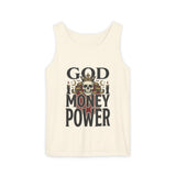 God Money Power- Skull Graphic Tank Top