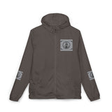 Windbreaker Jacket — "GOD MONEY POWER" Camo Zip-Up Hooded Jacket