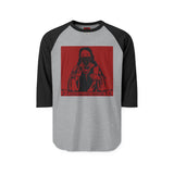 Raglan Shirt — 'Good Vibes Only' Red Jesus Graphic Baseball Tee