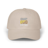 Classic Dad Cap — 'GMP GOD' Embroidered White Baseball Hat