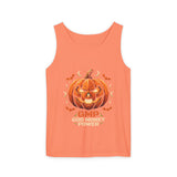 Halloween Pumpkin Tank Top — “God Money Power”