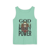 God Money Power- Skull Graphic Tank Top