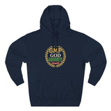 GMP God Money Power Hoodie — Retro Laurel Crest Graphic Hoodie