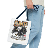 GMP Eagle Tote Bag — "God Money Power" Patriotic Graphic Tote