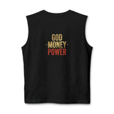 Muscle Tank — Retro 'God Money Power' Jesus Graphic Tank Top