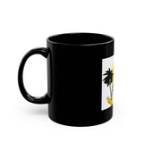 Black Ceramic Mug — Tropical St. Icon Design with 'God Blessed Florida' Banner