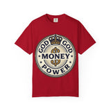 God Money Power T-Shirt — Crown Emblem Graphic Tee (God • Money • Power)