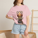 God Money Power T-Shirt — Crown, Coin & Fist Graphic Tee