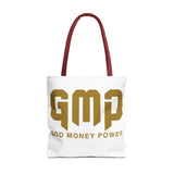 GMP 'God Money Power' Gold Logo Tote Bag - Inspirational Christian Canvas Tote