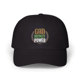 God Money Power -Dad Cap — Embroidered Religious Faith & Prosperity Baseball Hat