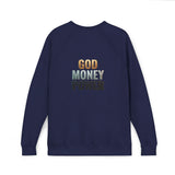 God Money Power Sweatshirt — Inspirational Graphic Raglan Crewneck