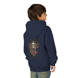 Youth Hoodie "God Money Power" Skull Graphic