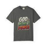 God Money Power Graphic T-Shirt — Bold Retro Faith & Hustle Tee