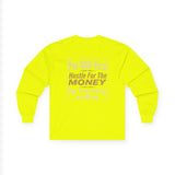 Inspirational Faith Hustle Long Sleeve Tee — “Put GOD First, Hustle For The MONEY, Put Yourself In POWER”