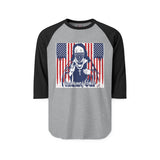 Patriotic Bandana Portrait Raglan Shirt — "Cash Money Power" Graphic