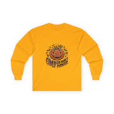 Long Sleeve Tee — Halloween Pumpkin "GMP: God Money Power" Graphic